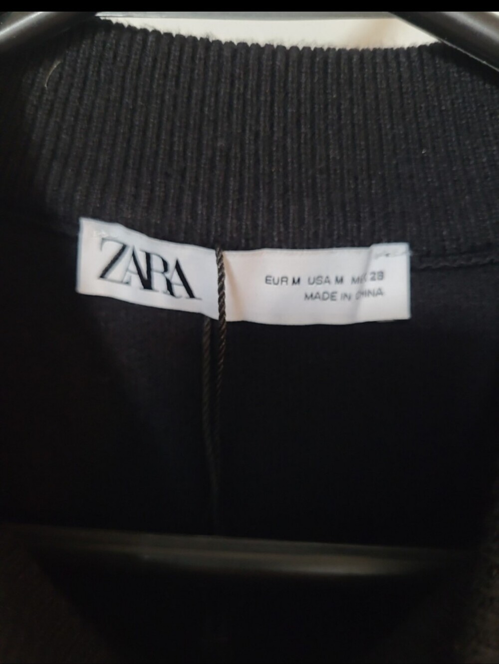 New Zara Black Puff-Sleeve Mock Neck Sweater Medium - Picture 3 of 5